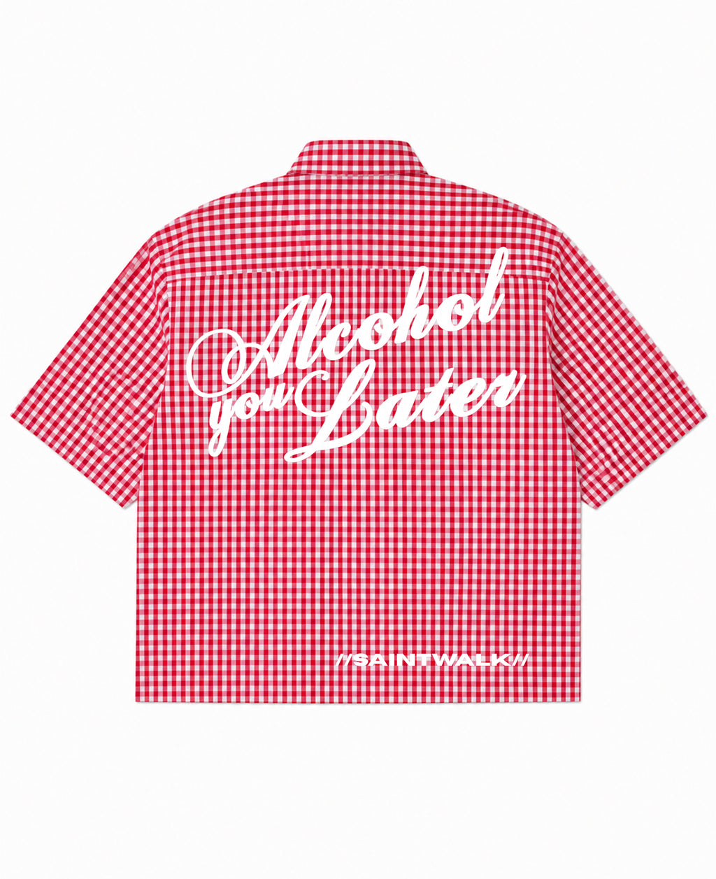 Red Picnic Oxford Boxy Shirt Back Design