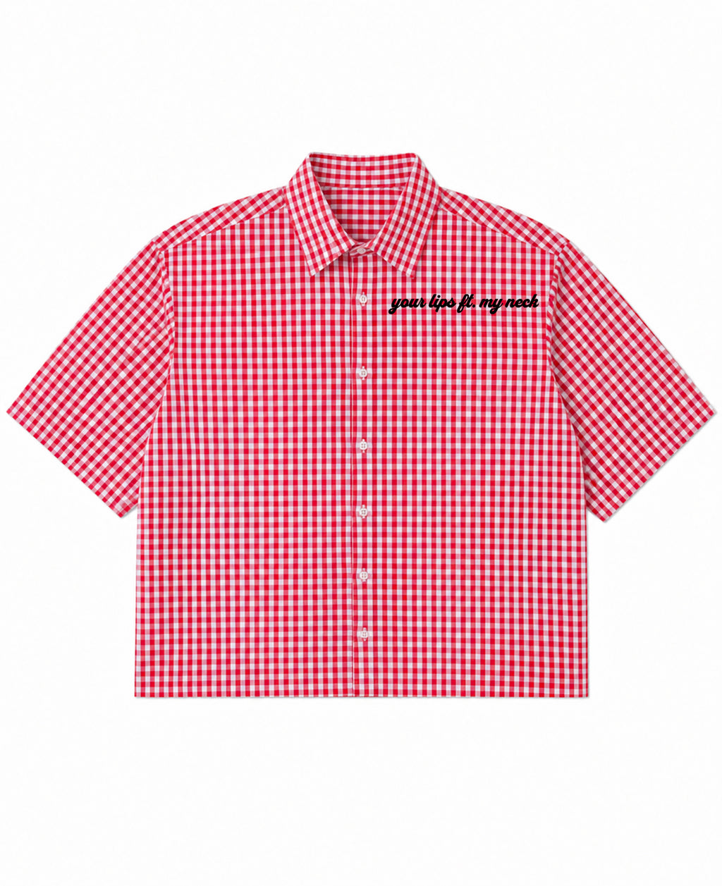Red Picnic Oxford Boxy Shirt Front Design