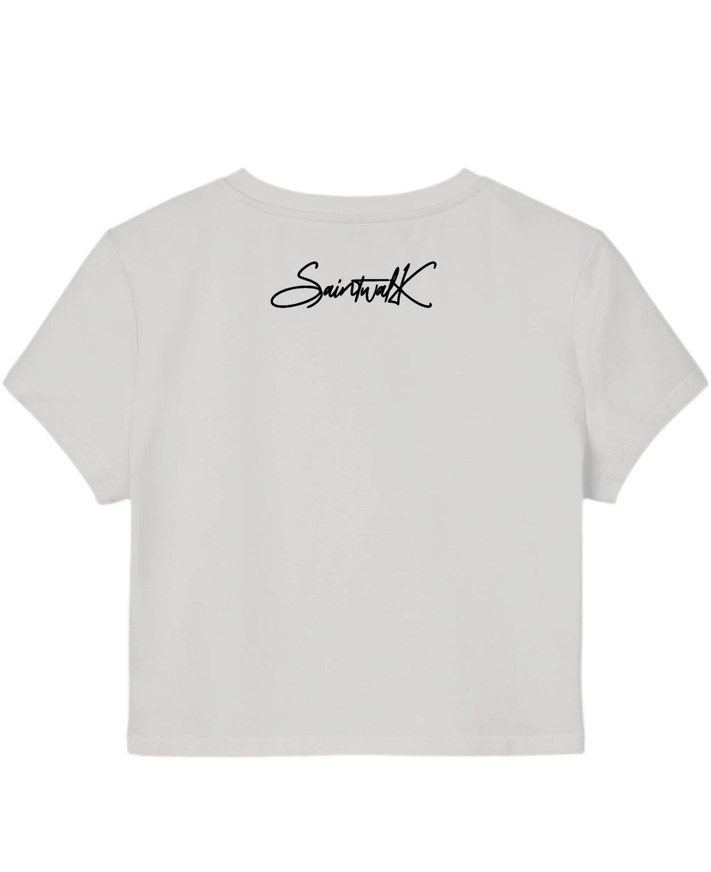 White Baby Tee Back Design