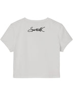 White Baby Tee Back Design