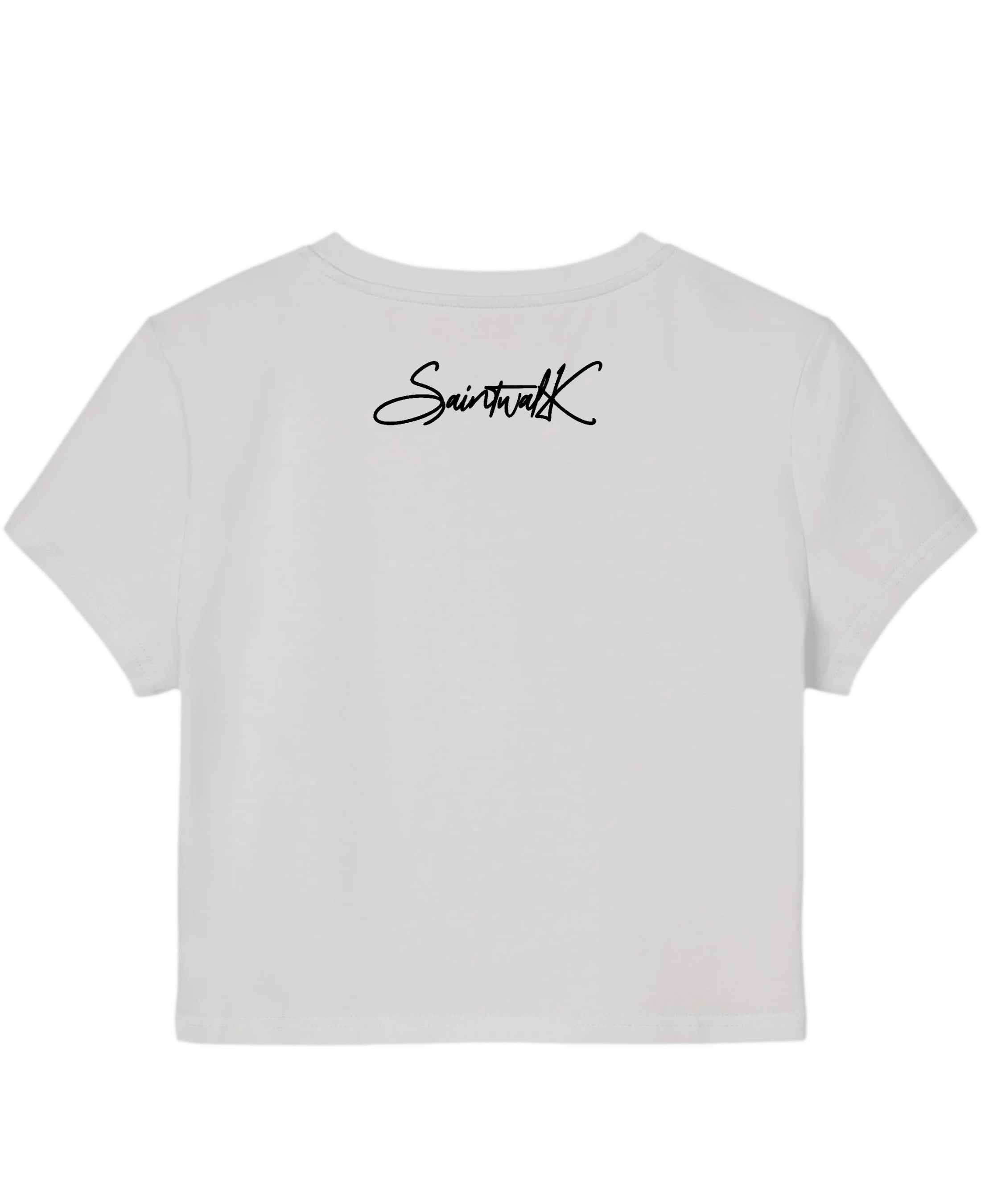 White Baby Tee Back Design