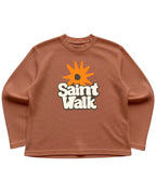 Brown waffle knit oversized full-sleeve Front Design