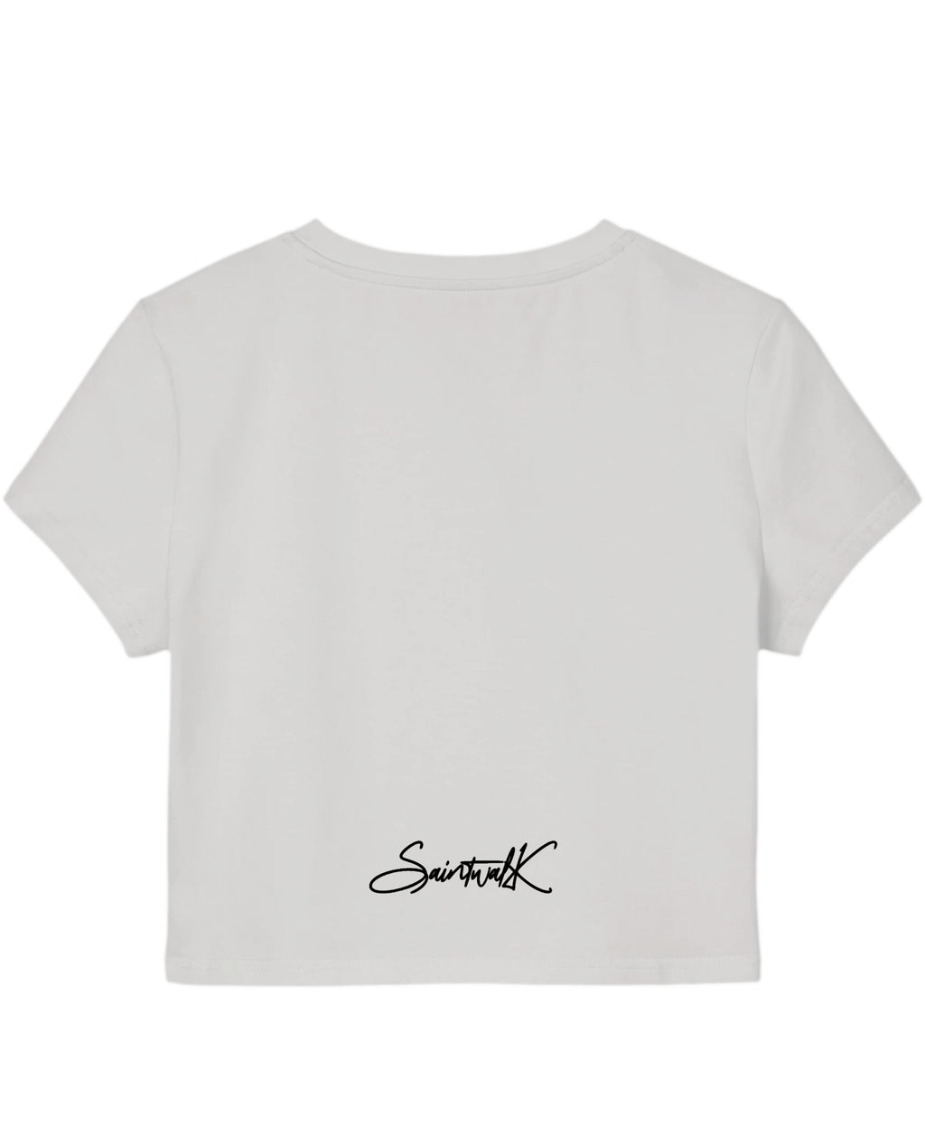 White Baby Tee Back Design