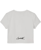 White Baby Tee Back Design