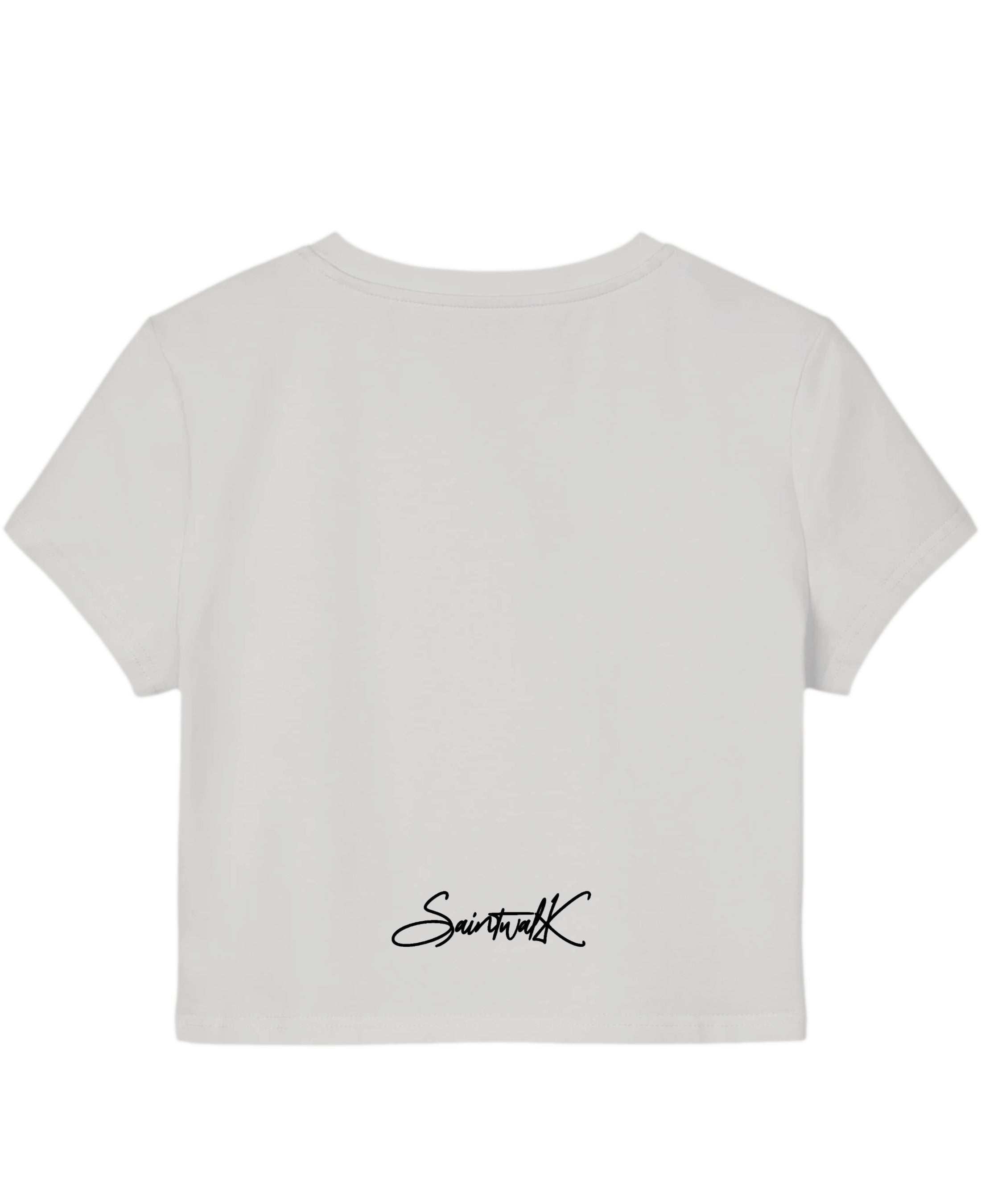 White Baby Tee Back Design