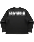 Black waffle knit oversized full-sleeve Back Design